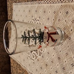 Vintage KIG Snowman 16 oz Glass